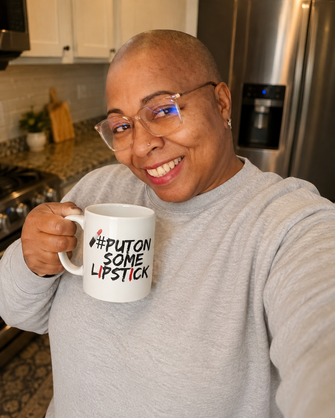 Leave some lipstick on it! Left- handed white glossy mug.