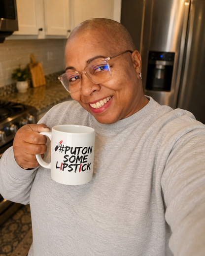 Leave some lipstick on it!  Left- handed white glossy mug.