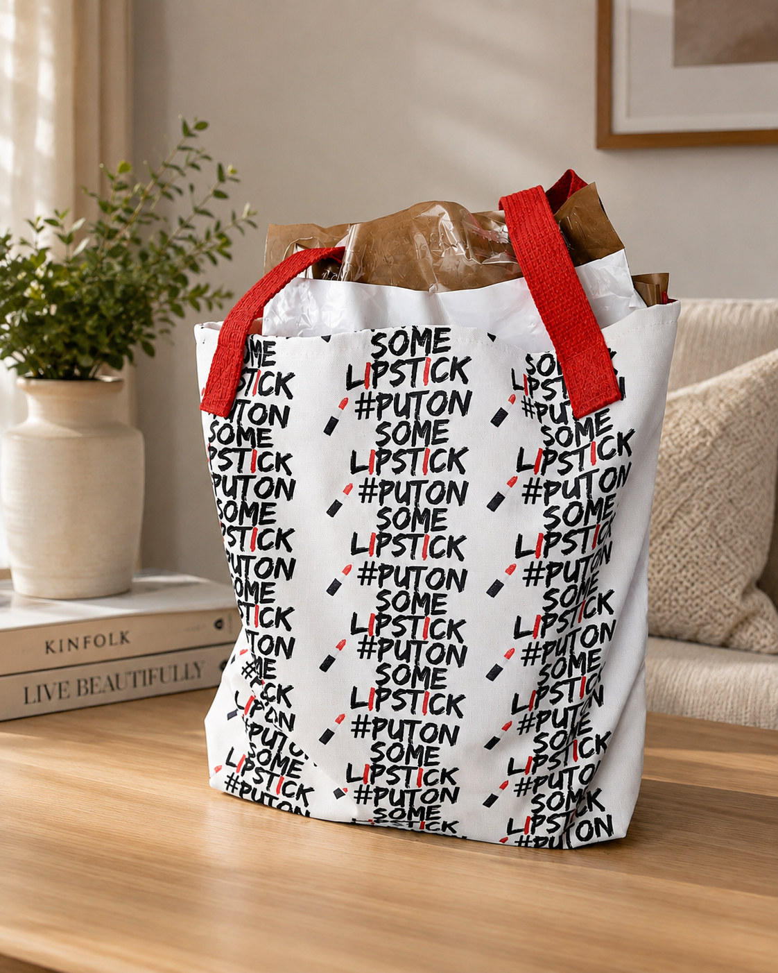 Put On Some LIpstick Tote bag