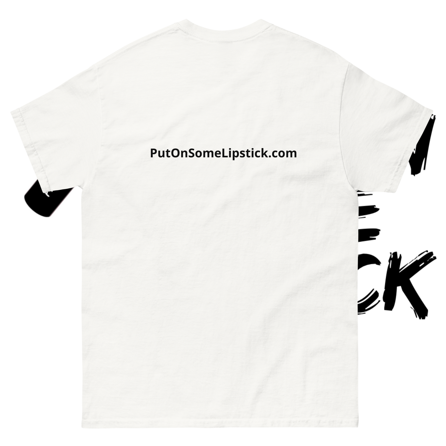 Bold. Beautiful. Red Lips. Empowering t-shirts  White t-shirt with black text and graphics on a white background