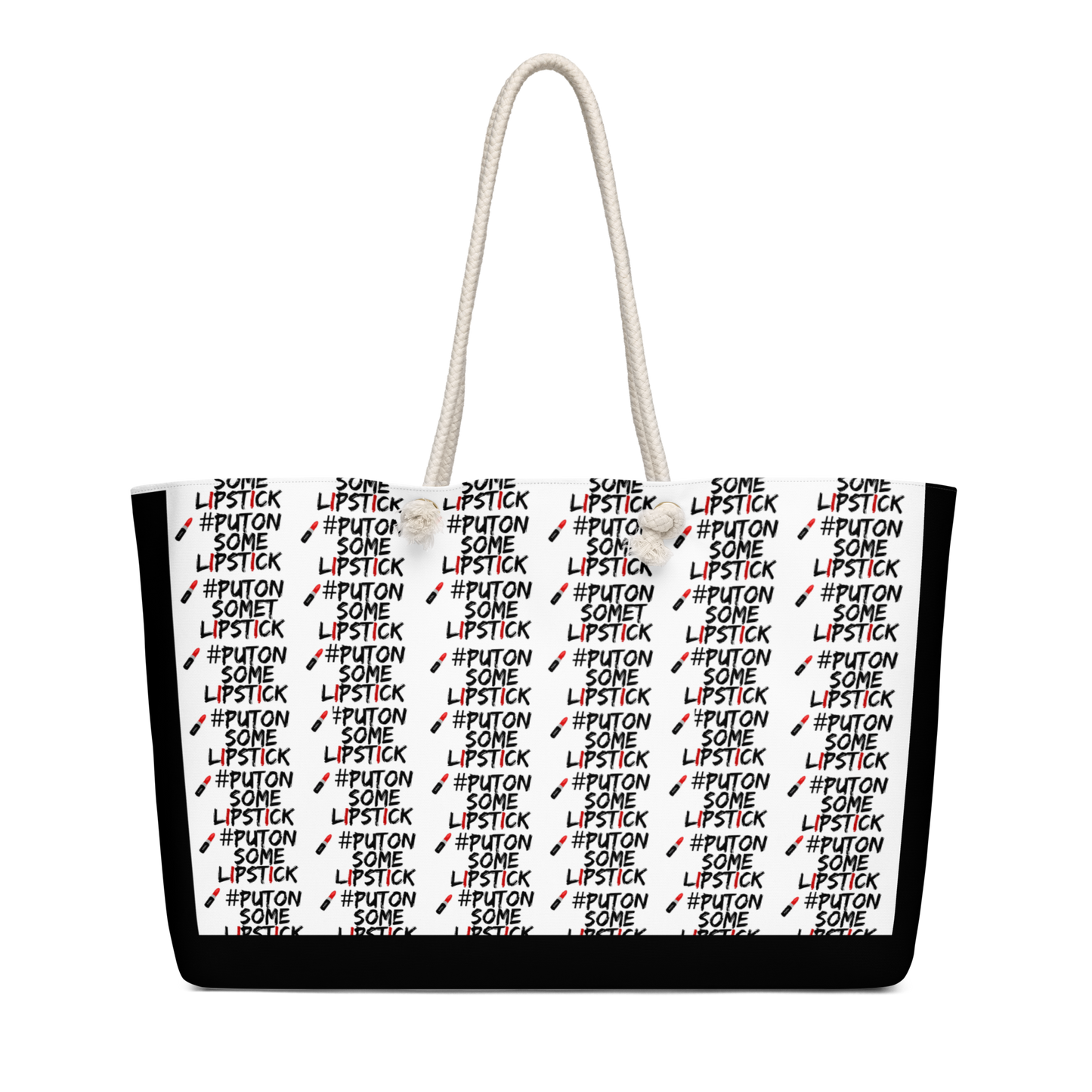 Bold, confident and  empowered PutOnSomeLipstick weekender bag