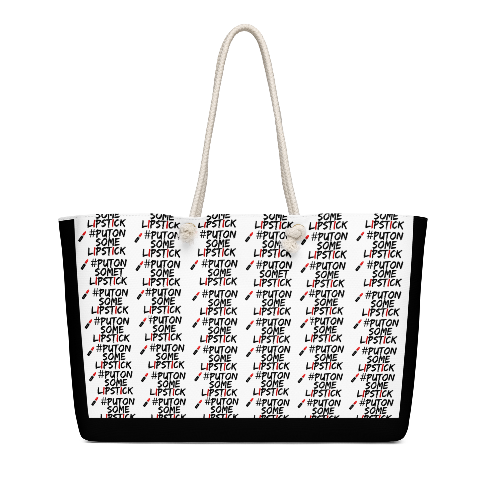 Bold, confident and  empowered PutOnSomeLipstick weekender bag