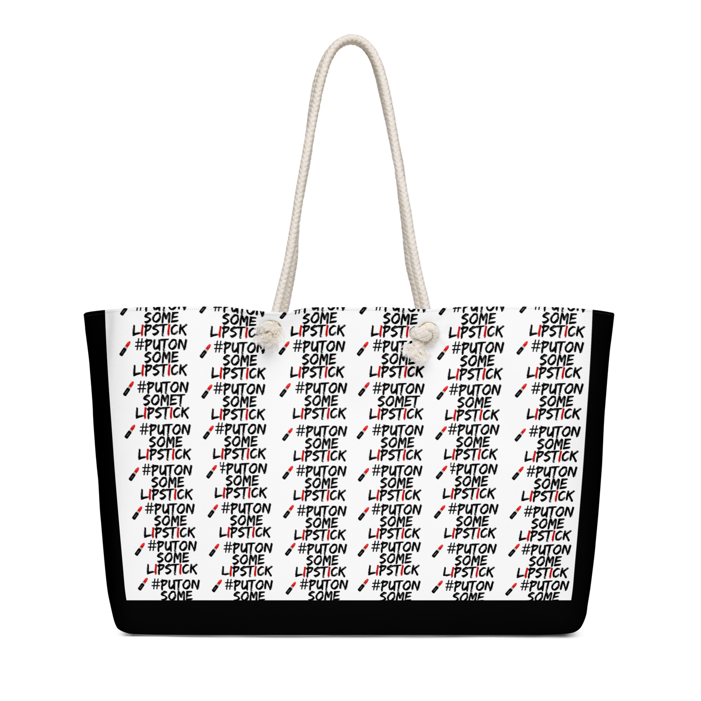 Bold, confident and  empowered PutOnSomeLipstick weekender bag