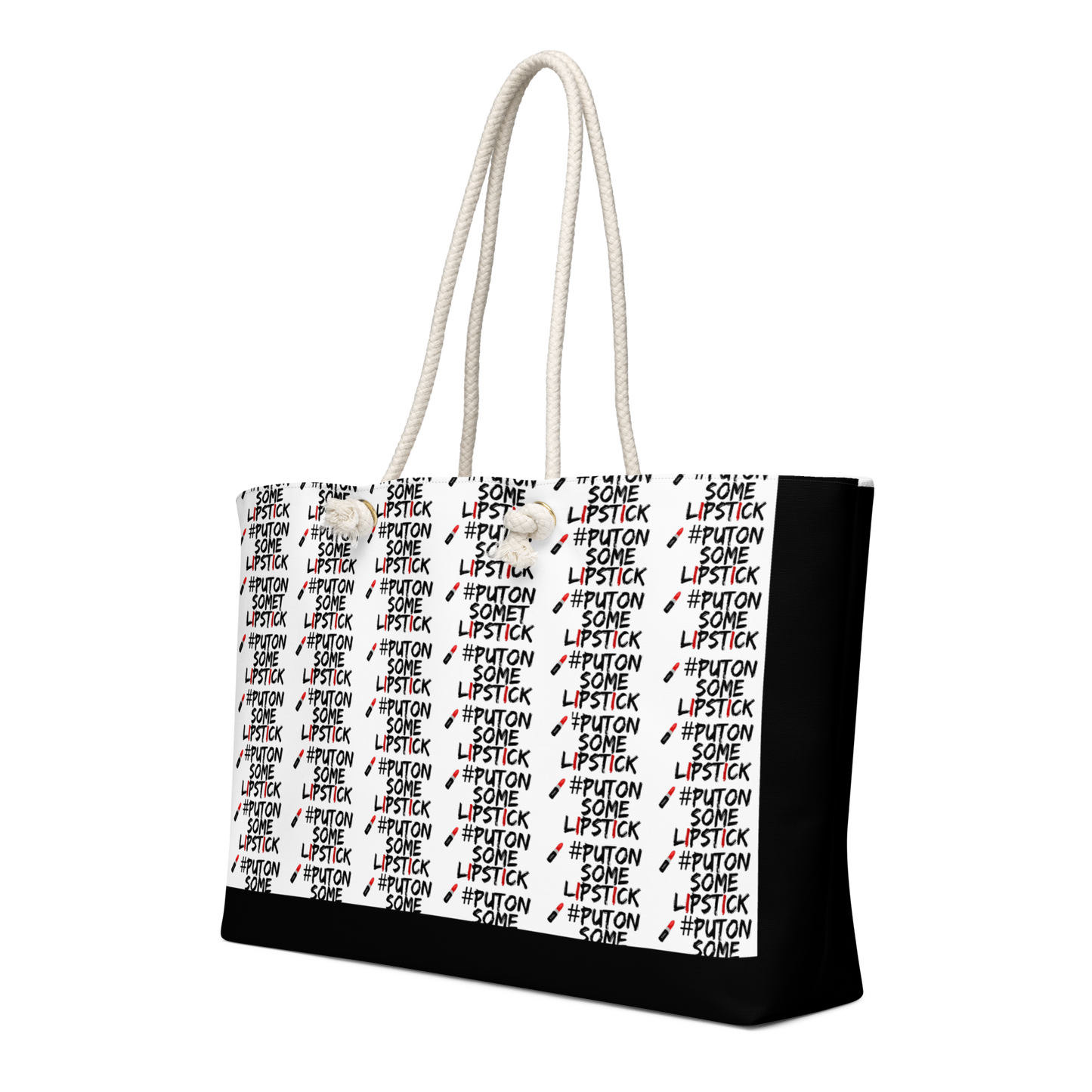 Bold, confident and  empowered PutOnSomeLipstick weekender bag