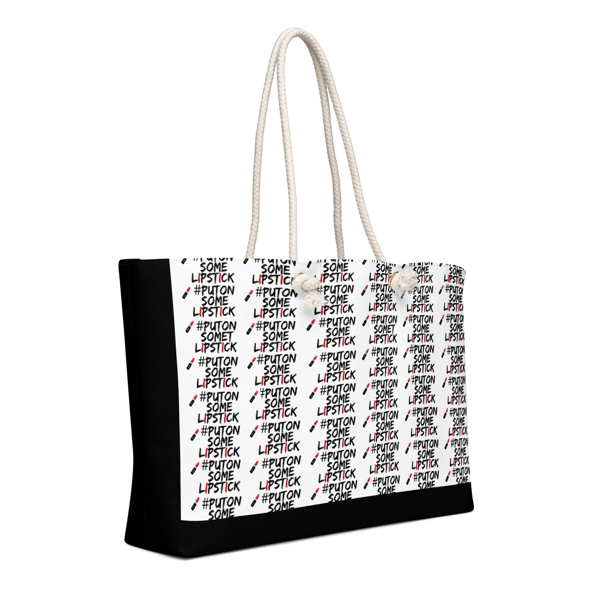 Bold, confident and  empowered PutOnSomeLipstick weekender bag