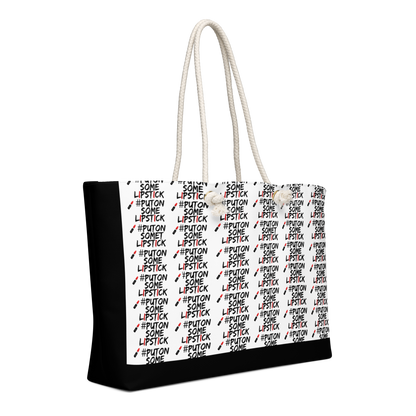 Bold, confident and  empowered PutOnSomeLipstick weekender bag