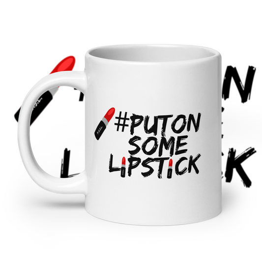 Leave some lipstick on it!  Right-handed white glossy mug.